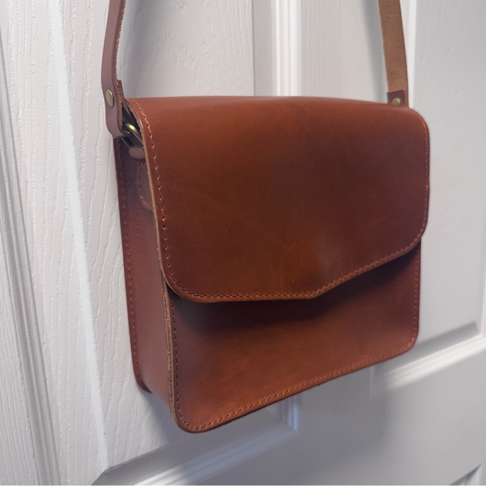 Portland Leather Rich Brown Crossbody Bag
